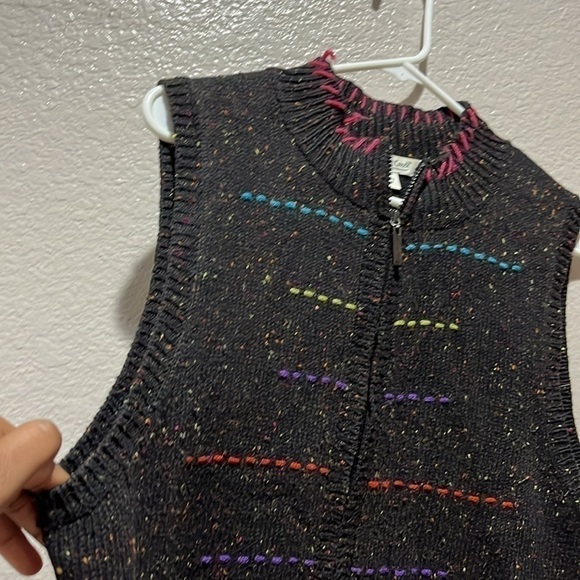 Coldwater Creek Sweater Vest Womens Extra Large Multicolor Full Zip Sleeveless - Picture 3 of 11